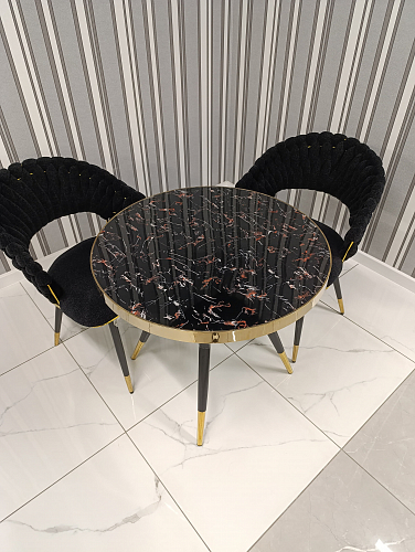 Стол Selina 80х72 black / gold из шоурума 1